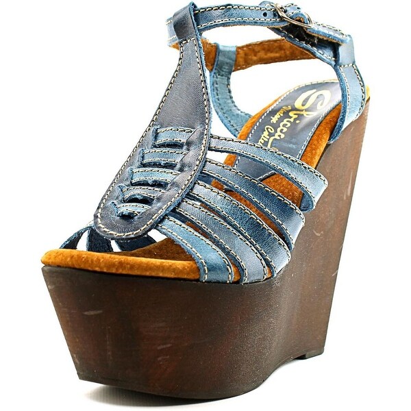 Sbicca Edmonds Women Open Toe Leather Wedge Sandal