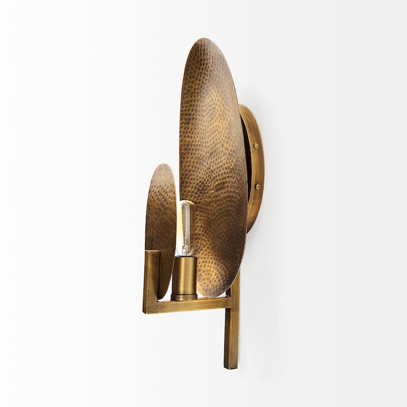 Clarence Gold Metal Hammered Oval Wall Sconce