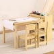preview thumbnail 8 of 11, GIMMYFIVE Kids Art Table with 2 Chairs Yellow