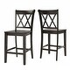 preview thumbnail 6 of 14, Elena Antique Grey Extendable Counter Height Dining Set - Double X Back by iNSPIRE Q Classic