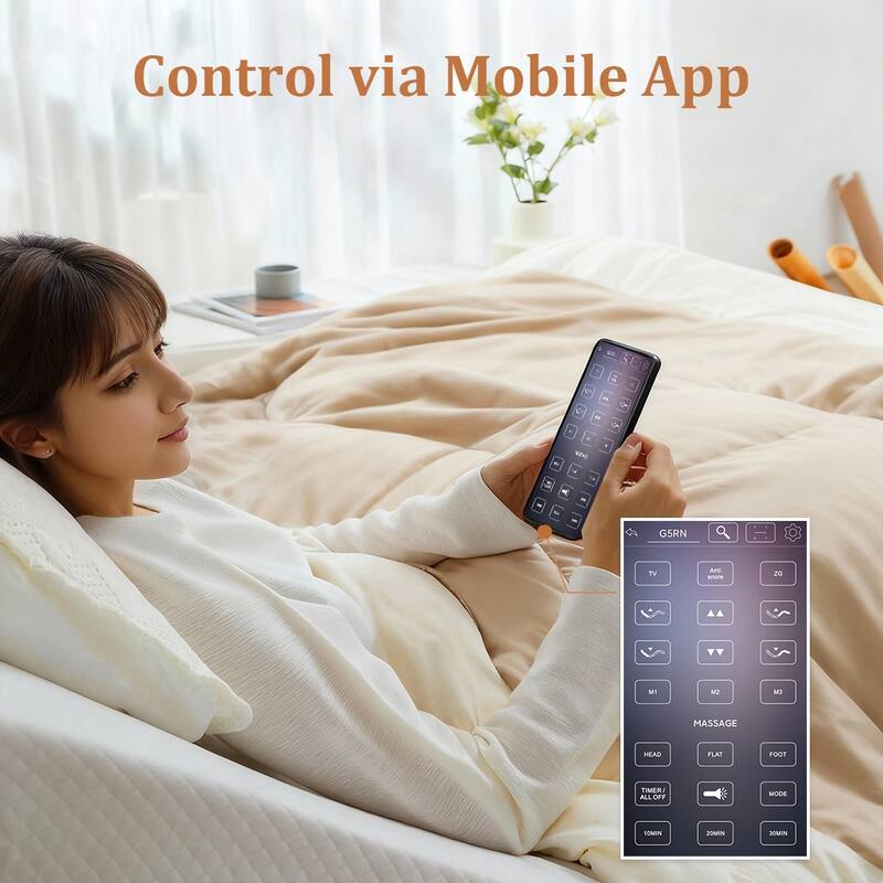 Queen Upholstered Wingback Bed with Adjustable Base, Ivory Chenille, Head & Foot Incline, Zero Gravity, Massage, App & Remote