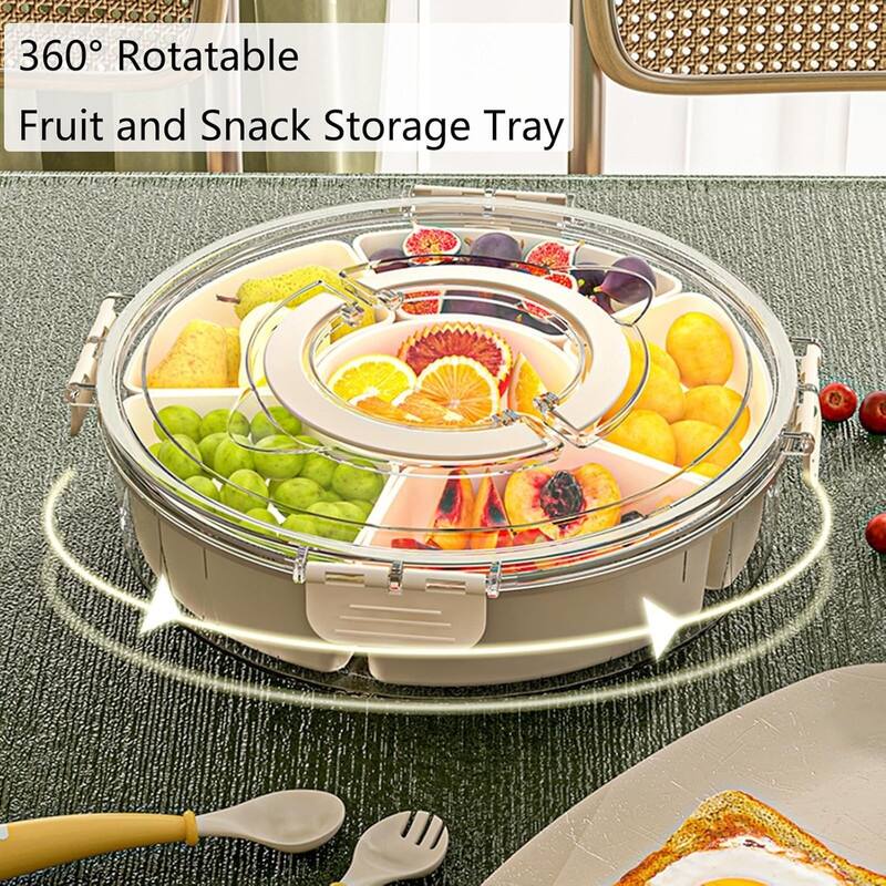 Divided Serving Tray with Lid and Handle Fruit Containers