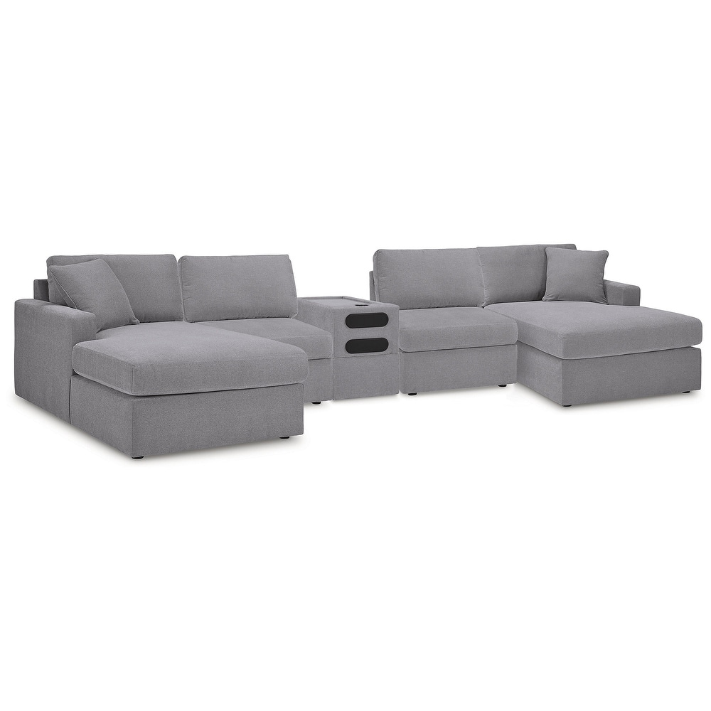 Signature Design by Ashley Modmax 5 Piece Sectional with Audio Console - 159" W x 68" D x 36" H