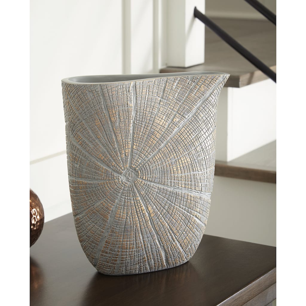 Signature Design by Ashley Ardenley Gold/Gray Vase (Set of 2)