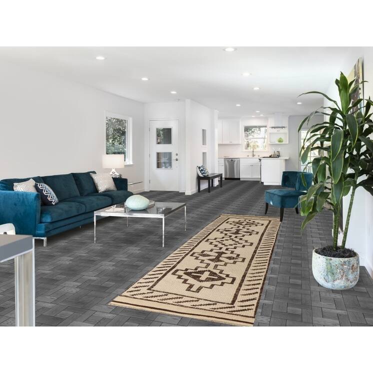 Turkish Anatolian Runner Rug Natural Dye Hand-knotted Wool Carpet - 2'11"x 10'8"