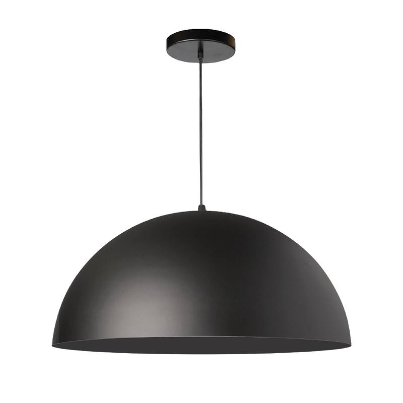 1 Light Pendant Light Matte Black, Farmhouse Ceiling Light Fixture, Adjustable Height - 16