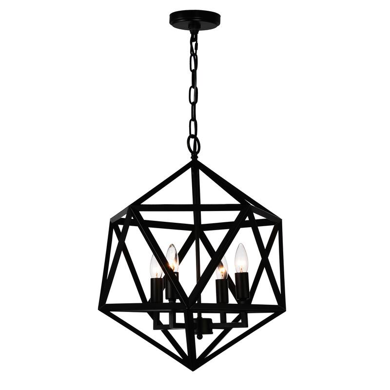 Amazon 4 Light Up Pendant With Black Finish - Black