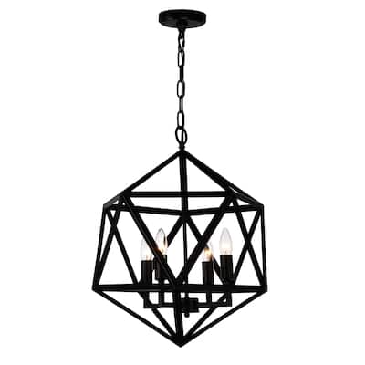 Amazon 4 Light Up Pendant With Black Finish