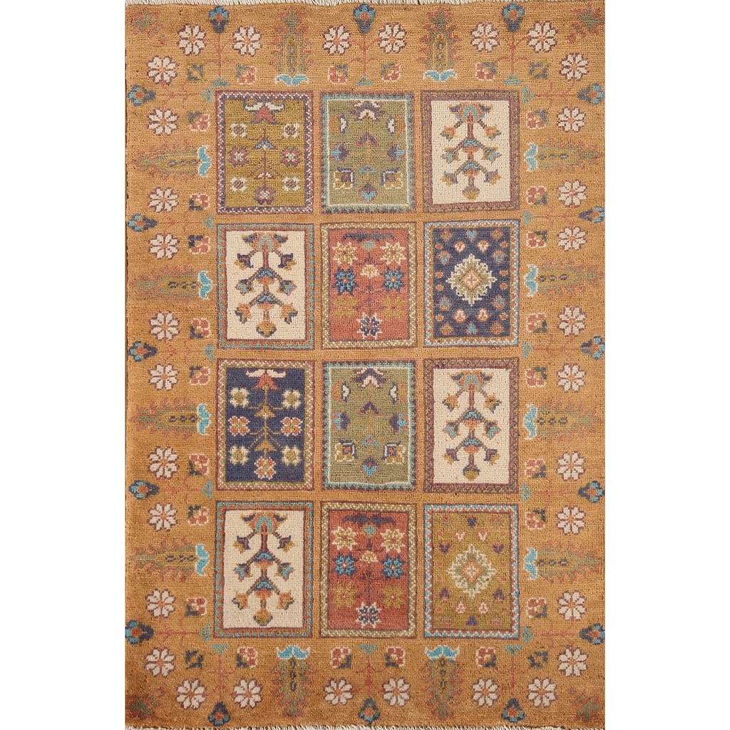 Garden Design Kazak Oriental Accent Rug Handmade Wool Carpet - 2'8"x 4'3"
