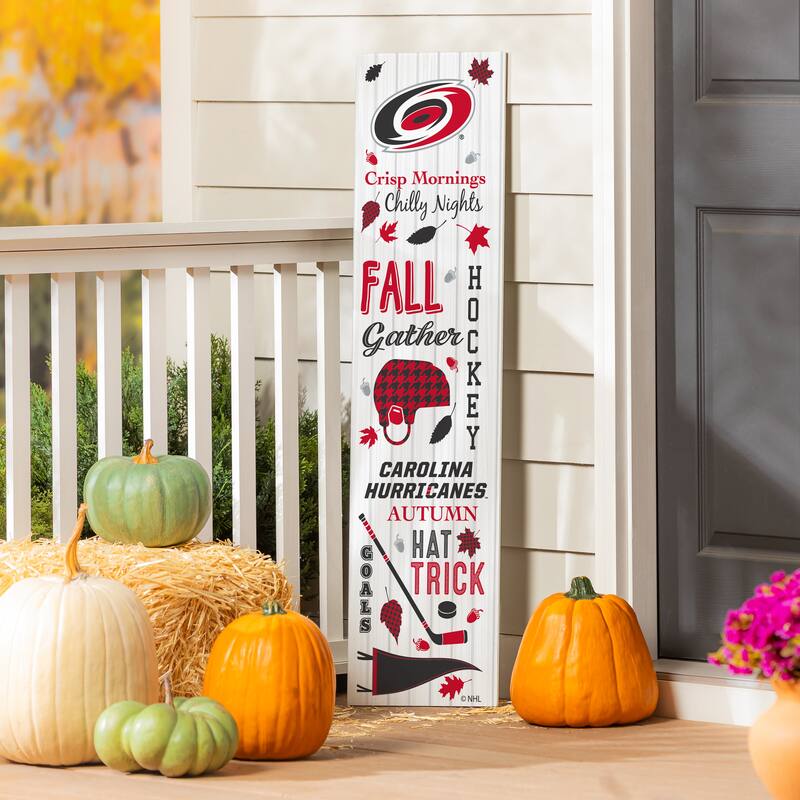 47" Double Sided Seasonal Porch Leaner, Carolina Hurricanes - 47" x 11.25" - Fall