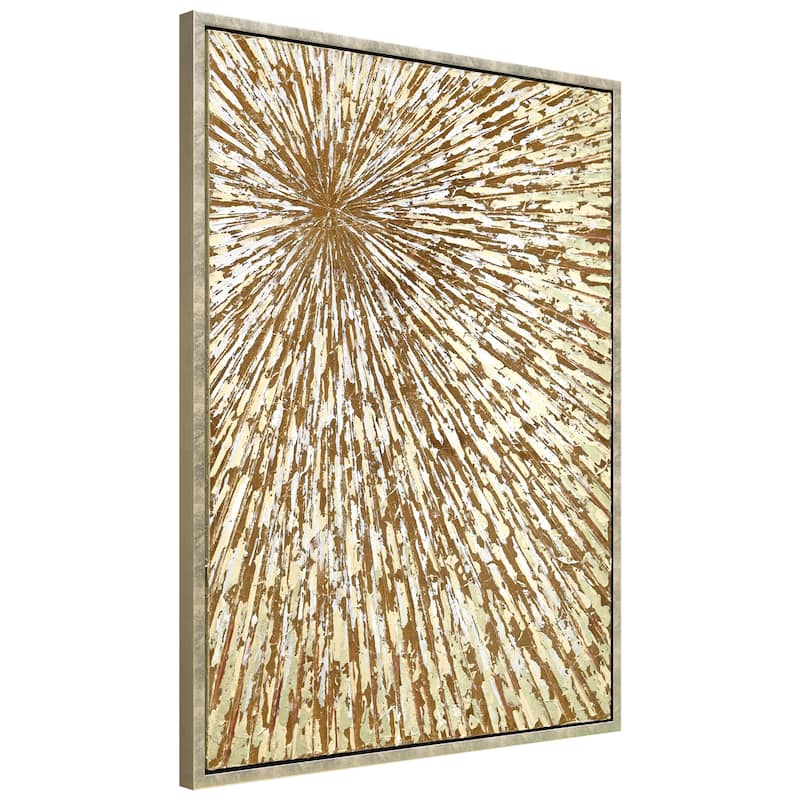 Sunshine Textured Metallic Hand Painted Canvas Wall Art Set of 3