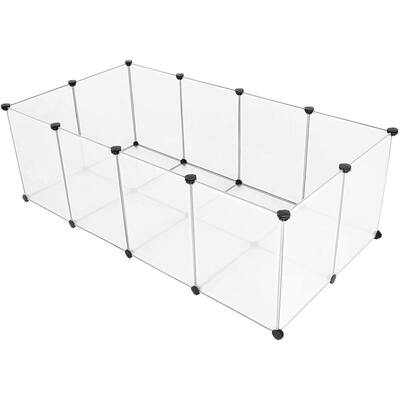Pet Playpen,Fence Cage with Bottom for Small,White