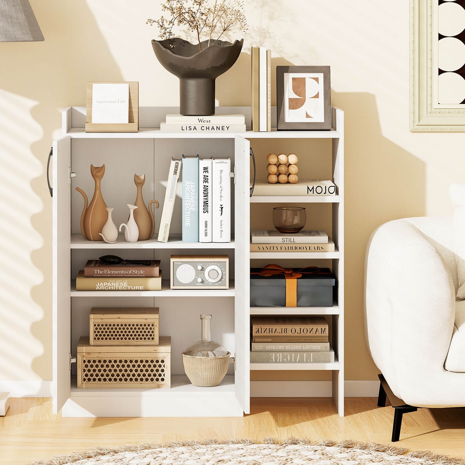 Costway Shoe Cabinet with 2 Doors, Shoe Storage Organizer with 2 - See Details