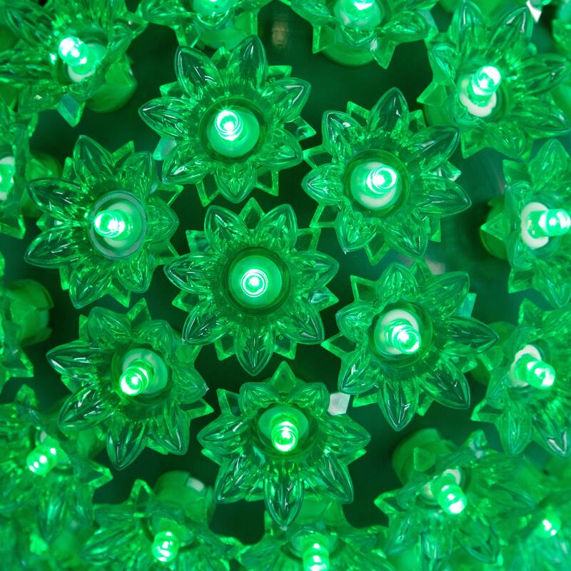 LED Lighted Starlight Sphere Outdoor Hanging Christmas Decoration- 7.5" - Green Lights