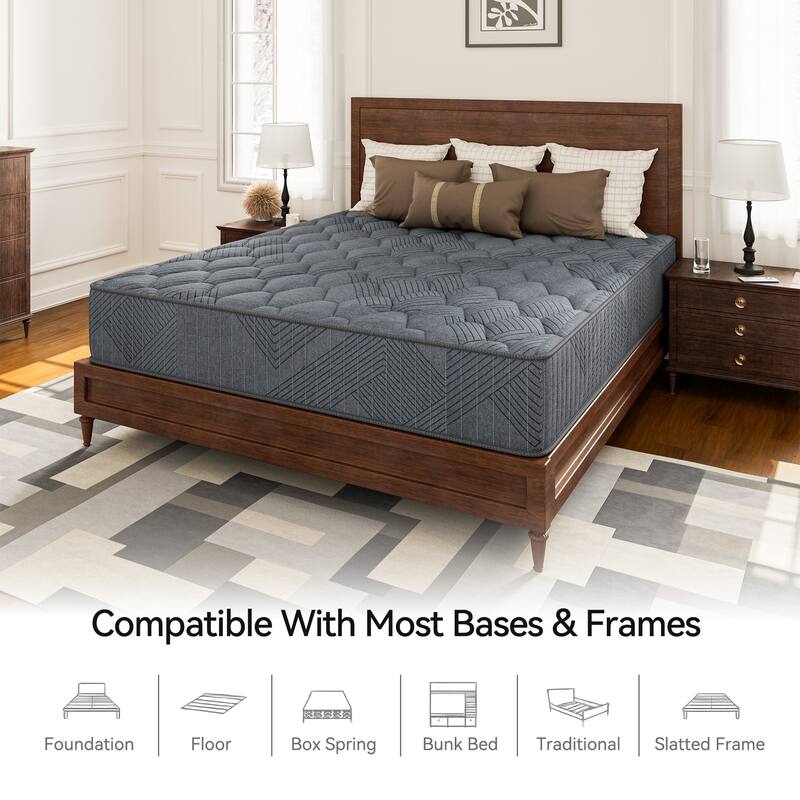 SweDrea 8/12 in. Firm Pillow Top Gel Memory Foam Innerspring Hybrid Mattress with CertiPUR-US, SGS and OEKO-TEX Certified