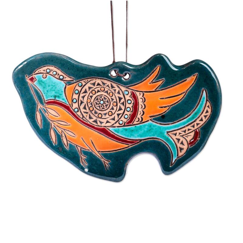 Novica Handmade Peaceful Pigeon Ceramic Wall Decor