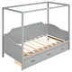 preview thumbnail 14 of 16, Twin Size Wooden Canopy Daybed with 3 in 1 Storage Drawers,Grey