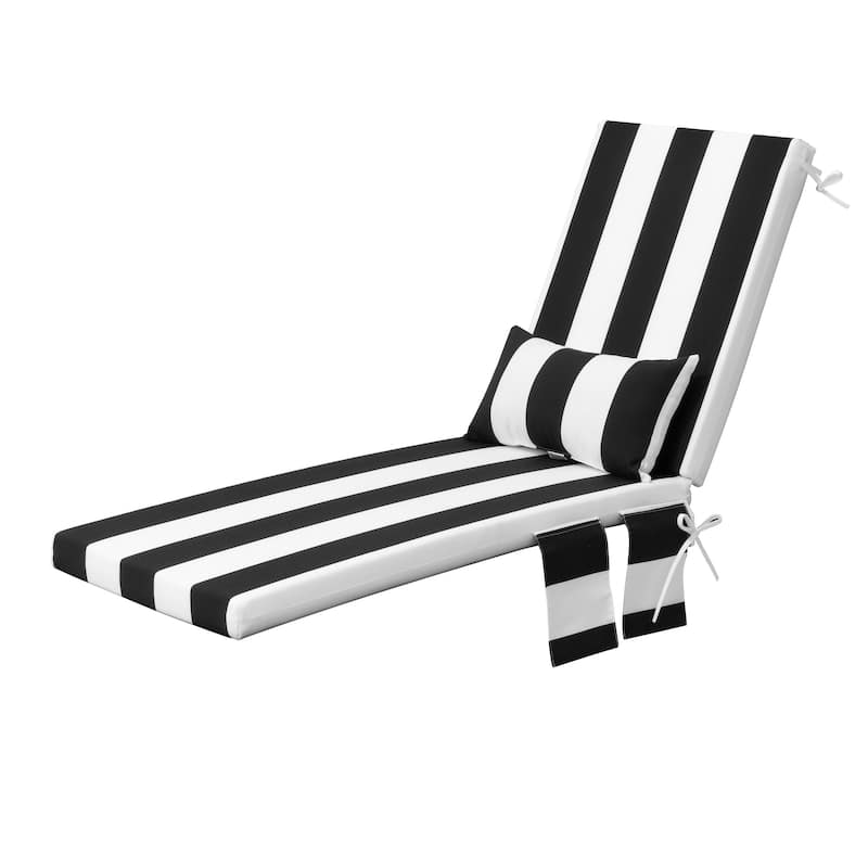 Pellebant Outdoor Lounge Chair Cushions with Pillow - 1PC-72in - Black&White
