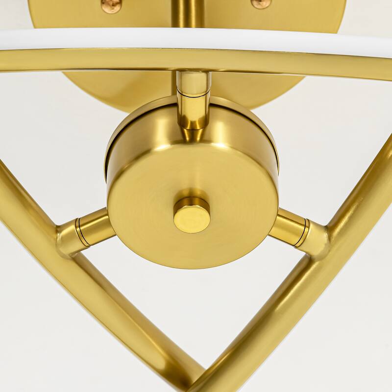 1-Light Cross-Arc Tube LED Flush Mount Ceiling Light with Warm 3000K Light for Living Room