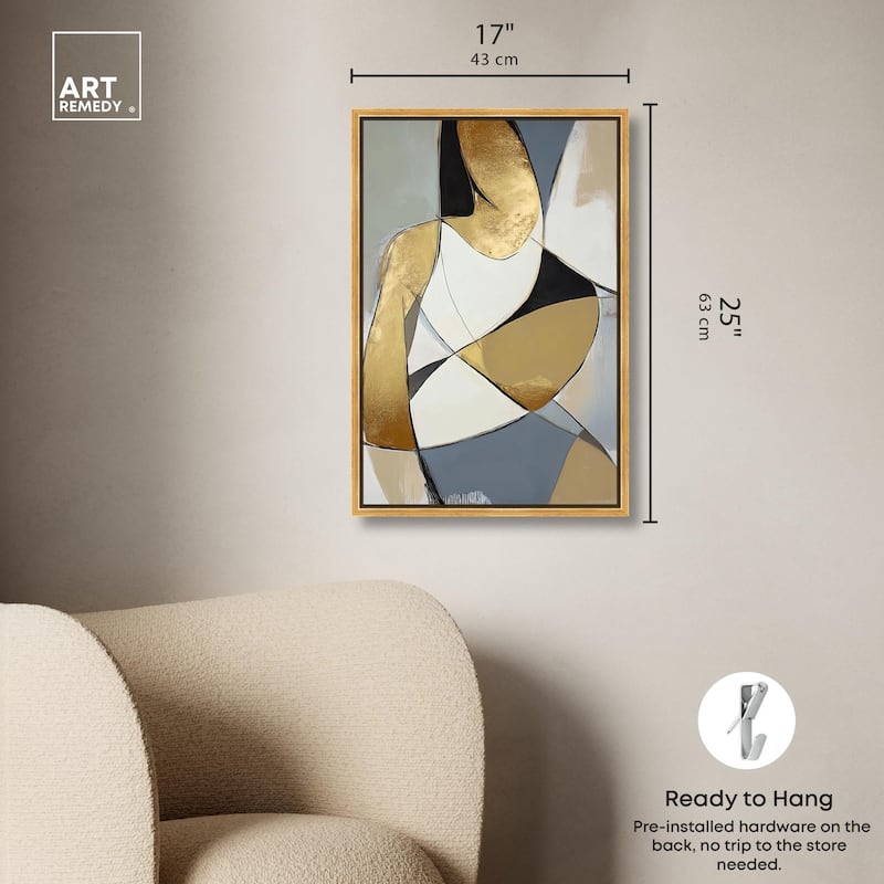 Gold Leaf Contours Canvas by Art Remedy