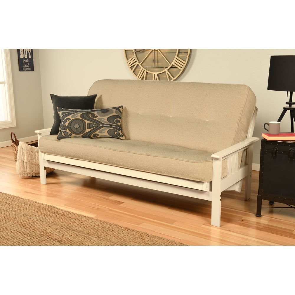 Porch & Den Kern Antique Wood Futon Set with Innerspring Mattress