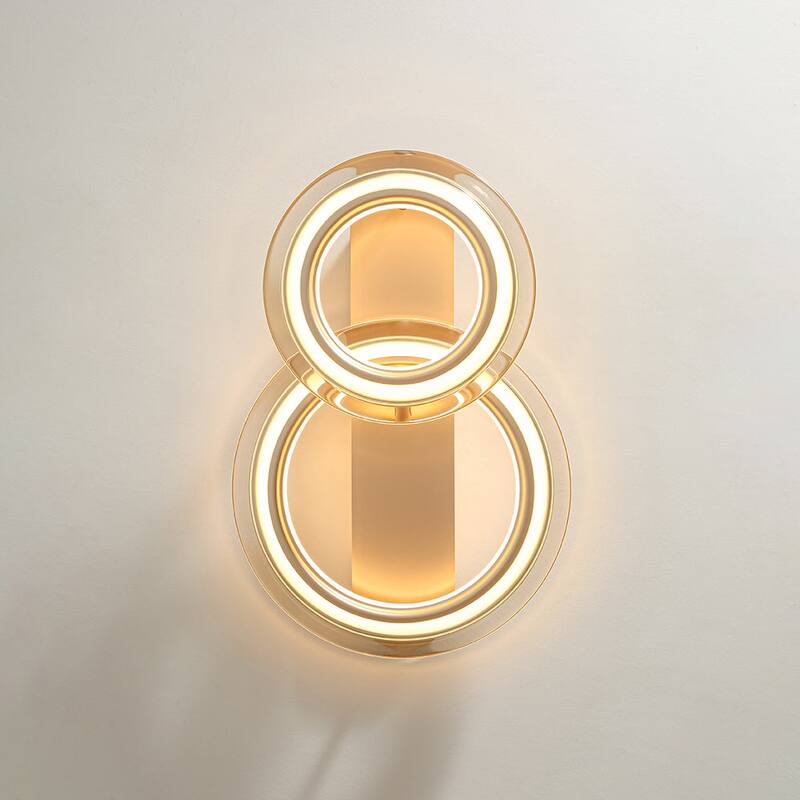 Modern Flats Double-circle Dimmable LED Semi-flush Mount - 26.0 in