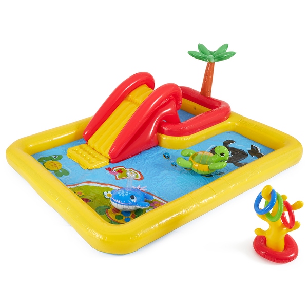 Intex jungle adventure play center inflatable kiddie spray wading pool sale