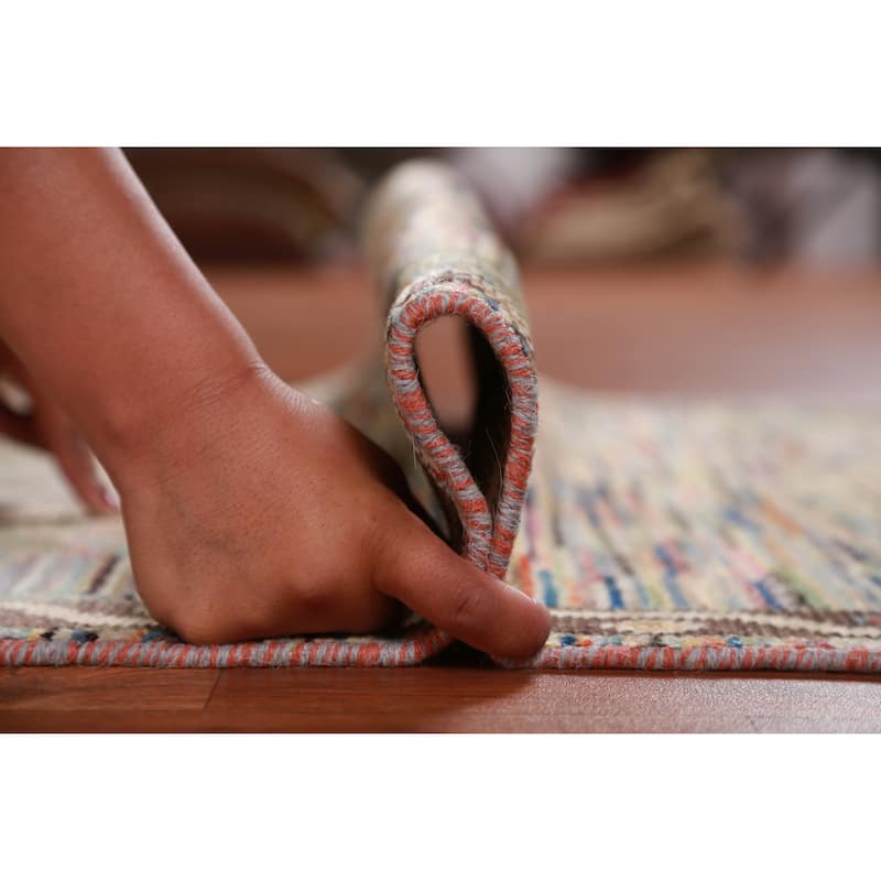 Handmade Vegetable Dye Oushak Turkish Runner Rug Floral Wool Carpet - 2'6" x 19'11"