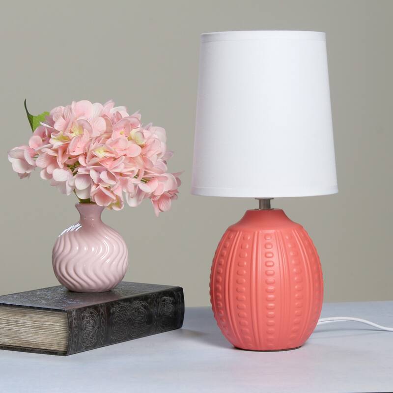 Mini Oval Table Lamp with Tapered Shade - 12.5" - Orange