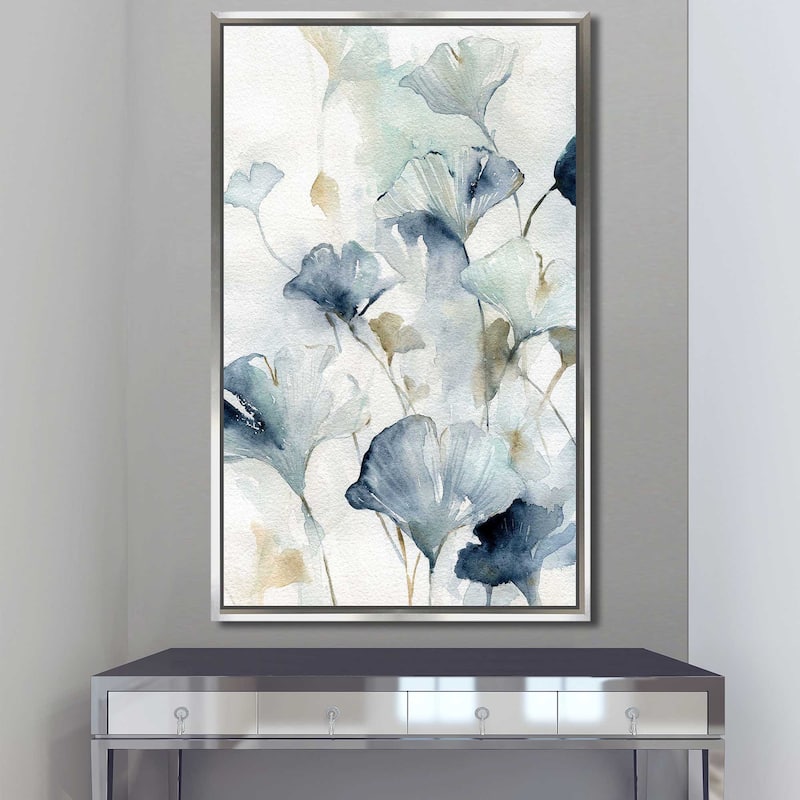 "Indigo Ginkgo II" by Carol Robinson Print on Floating Canvas