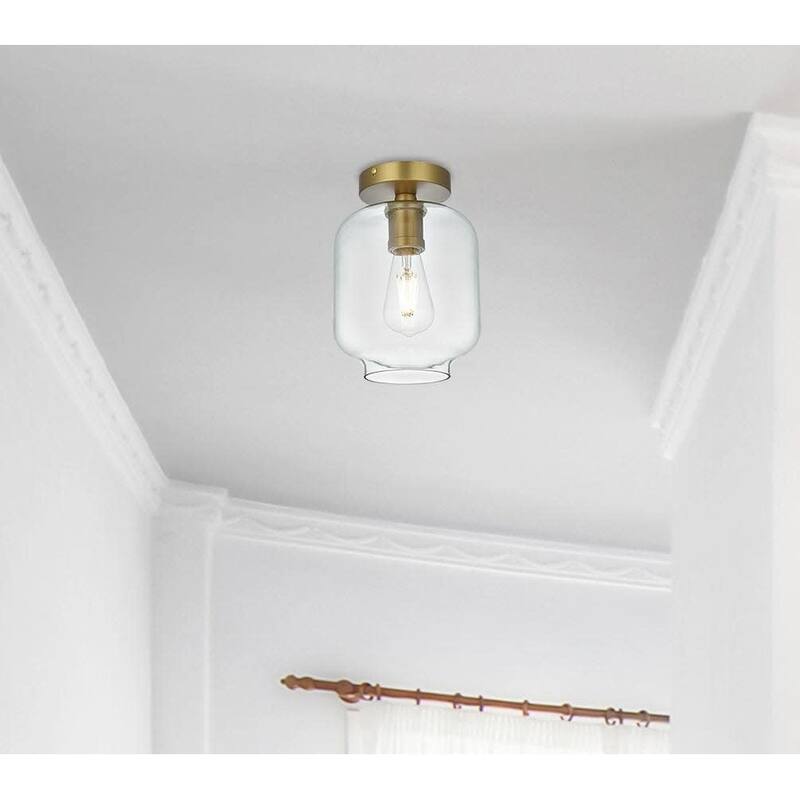 Elegant Lighting Collier Single Light 7" Wide Semi-Flush Ceiling