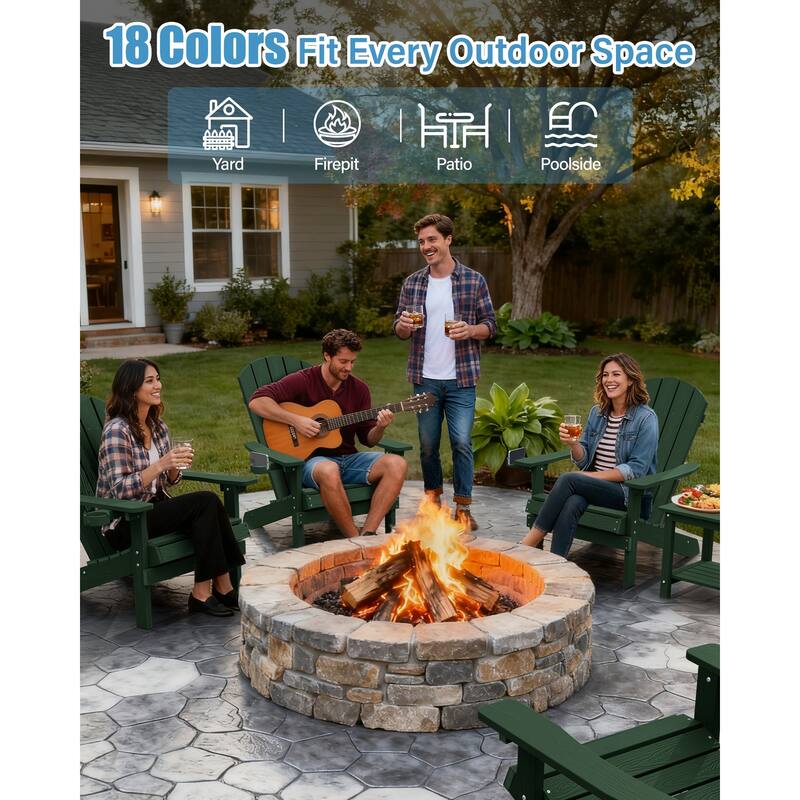 WINSOON All Weather HIPS Outdoor Plastic Adirondack Chair