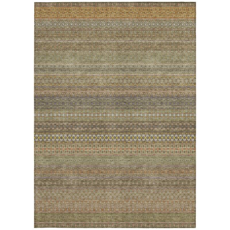 Pafi Stripe Weather Resistant Blended Style Outdoor Rug