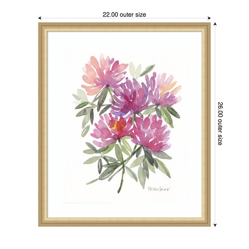 Kate and Laurel Framed Art Abstract Watercolor Pink Floral by Patricia Shaw