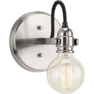 Axle Collection 1-Light Brushed Nickel Vintage Wall Light