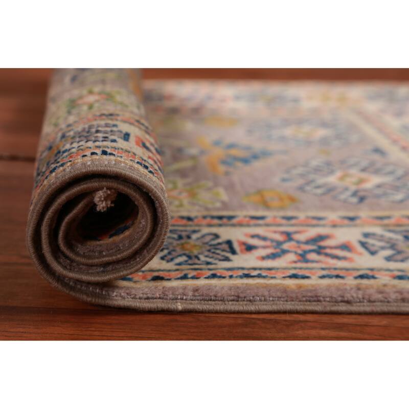 Kazak Oriental Foyer Rug Handmade Accent Wool Carpet - 2'0"x 3'0" - 2'0"x 3'0" - Grey