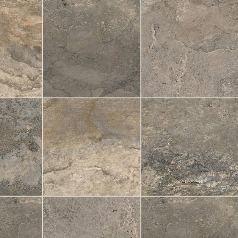 The Tile Life Wells Stone 6x6 Multi Brown Porcelain Floor & Wall Tile