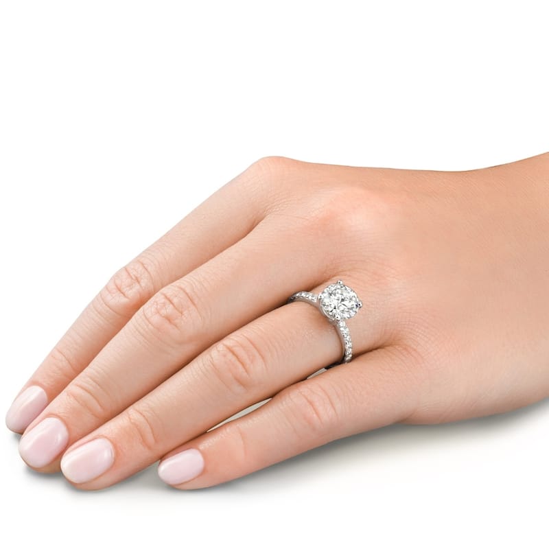 Bliss Diamond Certified 3.40Ct Round Cut Diamond Engagement Ring Gold Lab Grown