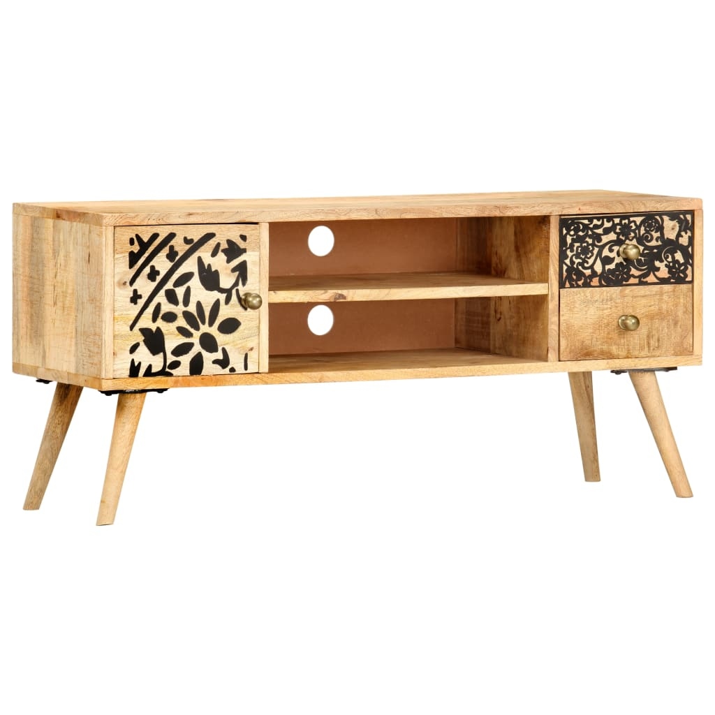 Vidaxl tv cabinet deals solid mango wood