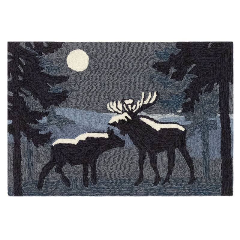 Liora Manne Frontporch Moonlit Moose Indoor/Outdoor Rug