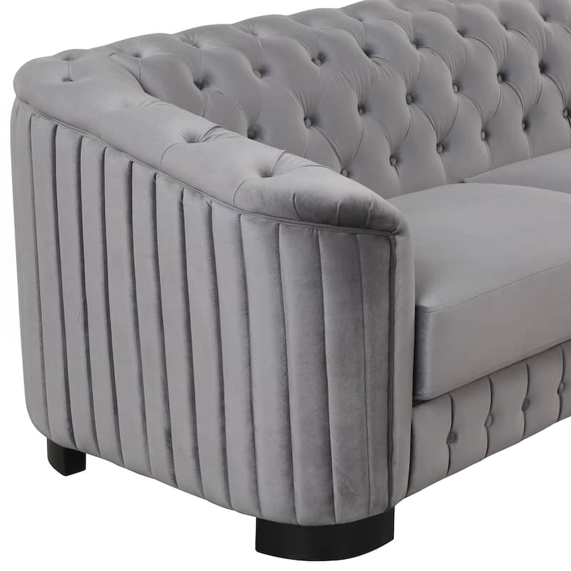 Velvet Upholstered Loveseat Sofa