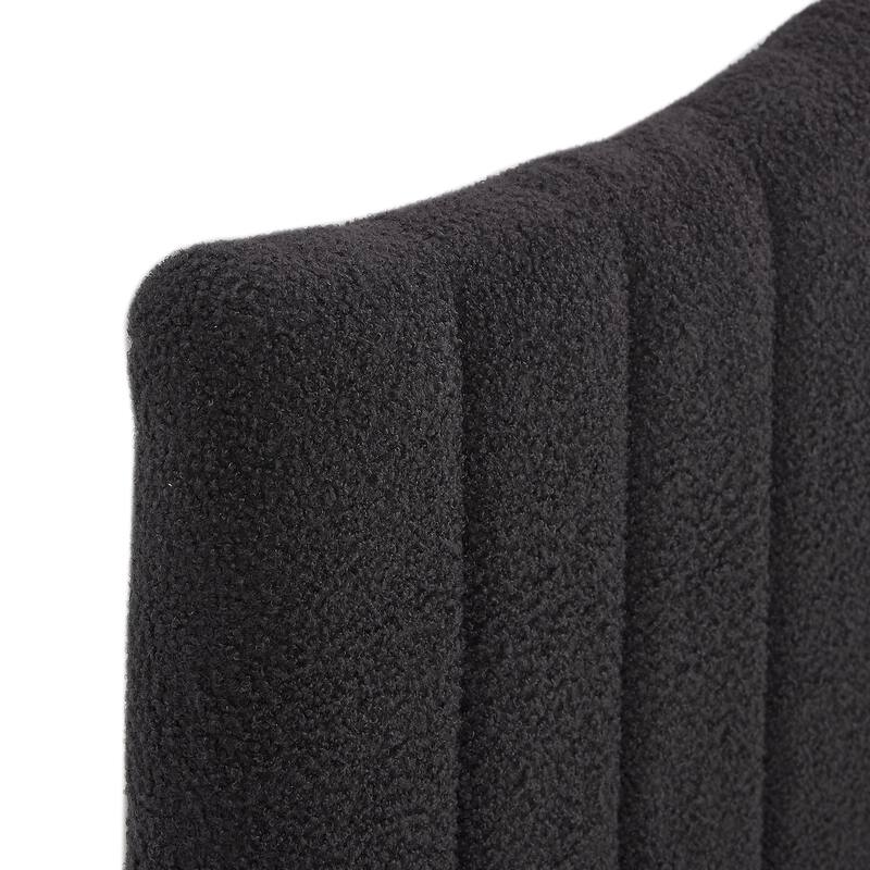 VECELO Upholstered Bed Frames, Platform Beds with Height Adjustable Teddy Fabric Headboard, 7.9'' Under Bed Space