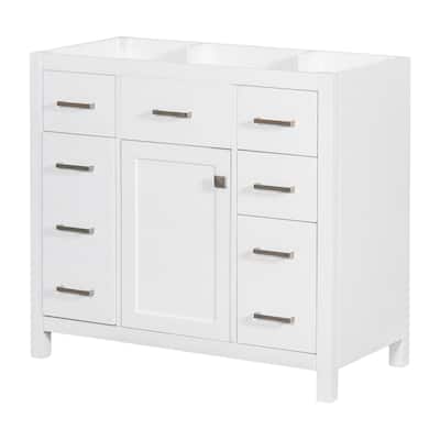 [Cabinet Only] 36" White Bathroom Vanity (Sink not included)