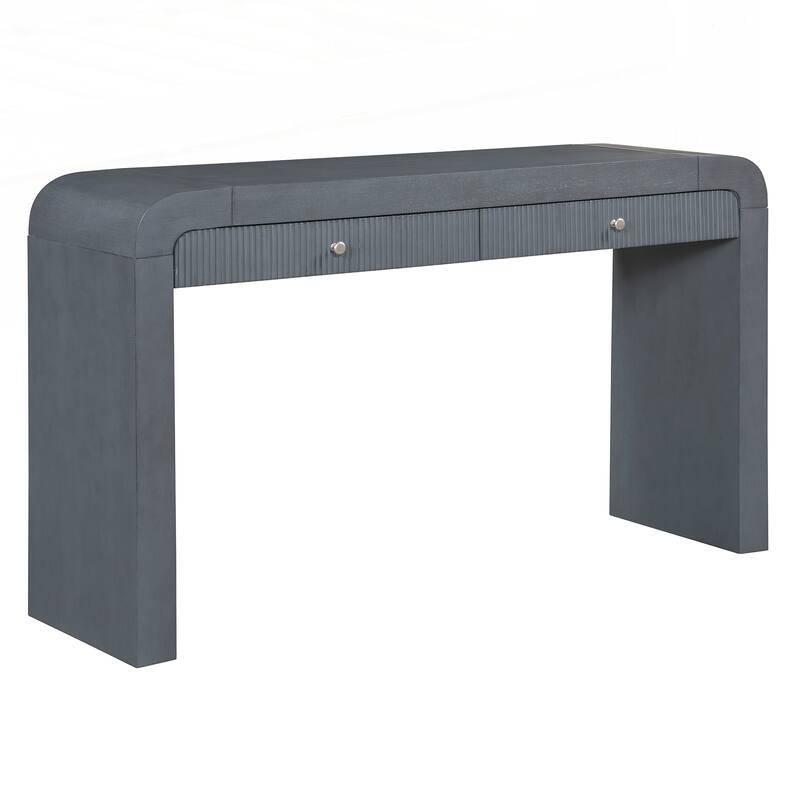 Rustic Console Table with Fluted Drawer Front