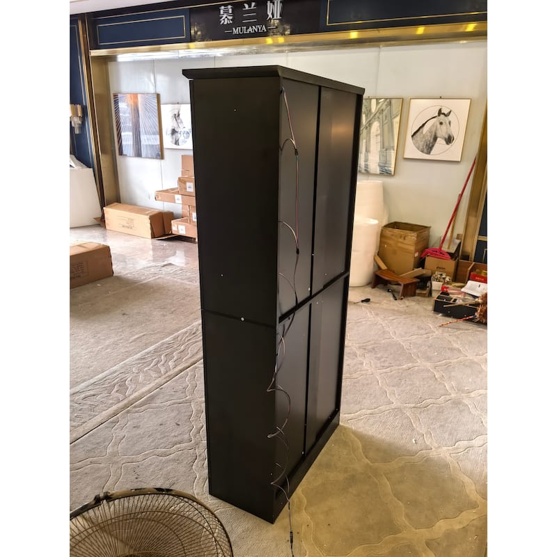 35 Pairs Tall Shoe Storage Cabinet with Doors, 8 Tiers Shoe Rack Organizer with LED Light and Adjustable Shelves for Entryway