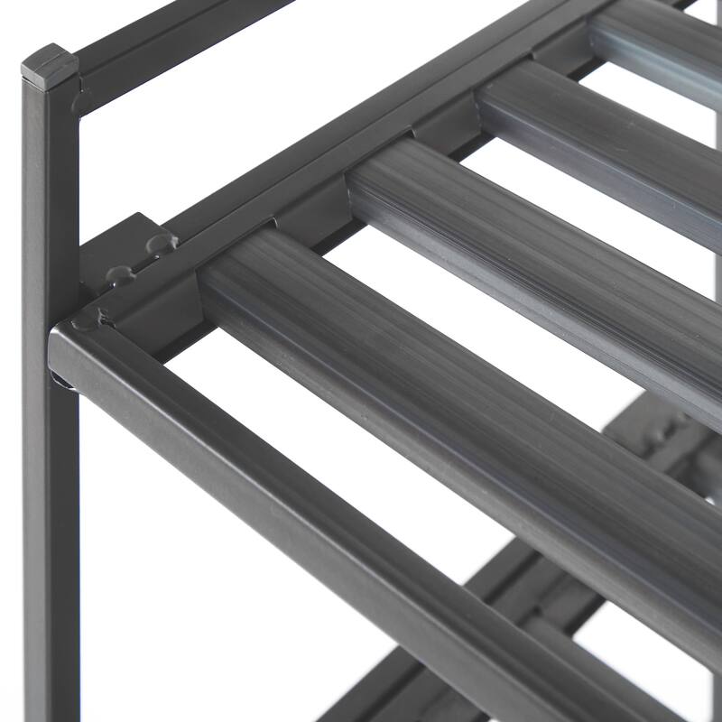 Seville Classics 3-Tier Stackable 9-Pair Resin Slat Shoe Rack