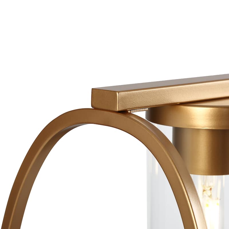 Modern Lantern 6-Light Island Farmhouse Chandelier Linear Pendant with Cylinder Glass - 51.2"W x 9.8"D x 25.8" - 75.8"H