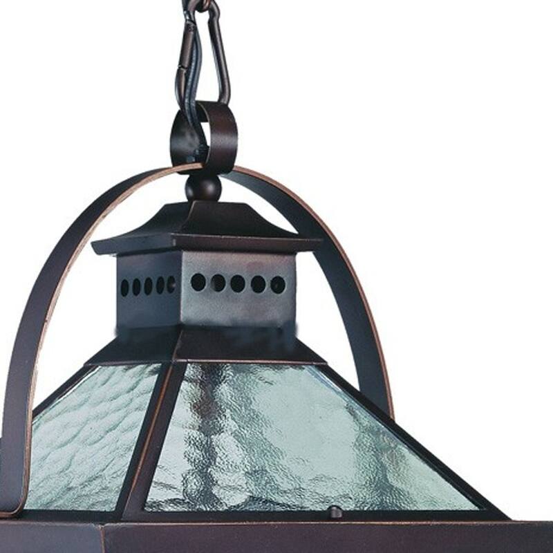 HomeRoots Bay Street 3-Light Architectural Bronze Hanging Light - 9.75' X '16.5' X '9.75