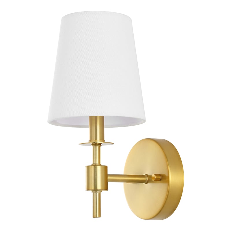 SAFAVIEH Lighting Dalany 7-inch Fabric Shade Wall Sconce with Bulbs (Set of 2) - 7 in. W x 5.5 in. D x 11 in. H