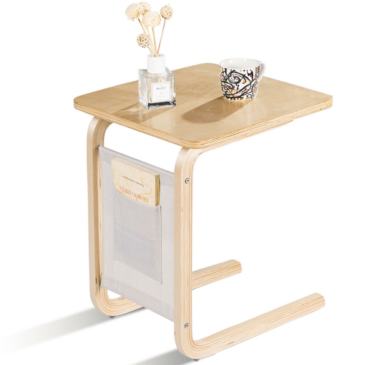 Shop Gymax Bentwood End Side Table Sofa Accent Coffee Table Square